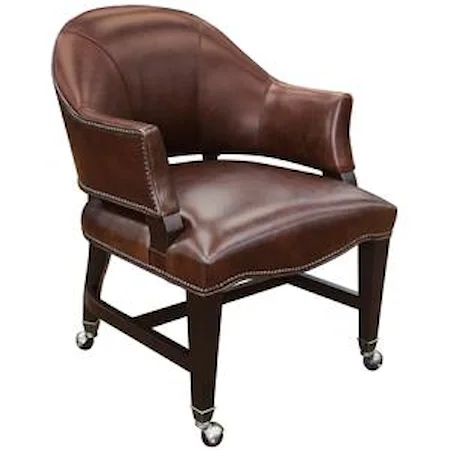 Leather Game Chair with Swivel Casters